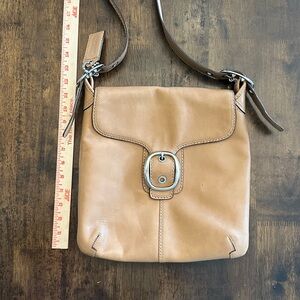 Tan Leather Coach Bleeker Soho Crossbody Bag. Manufactured in 2010.